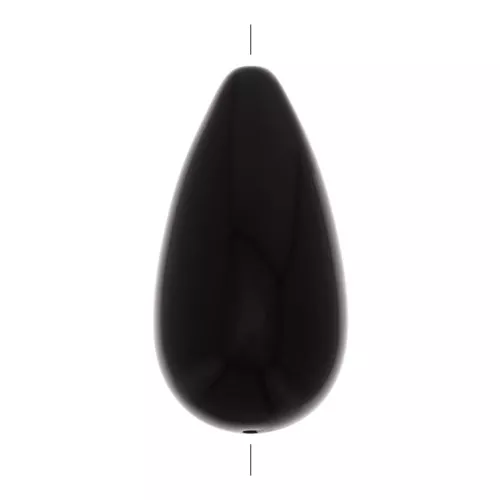 Perla pera in resina opaca 26x14 mm - Nero x1