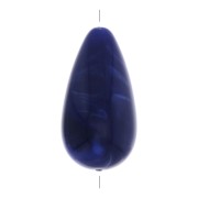 Perla pera in resina opaca 26x14 mm - Blu marina marmo x1|raw }}