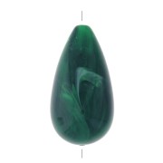 Perla pera in resina opaca 26x14 mm - Verde scuro marmo x1