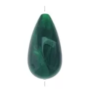 Perla pera in resina opaca 26x14 mm - Verde scuro marmo x1