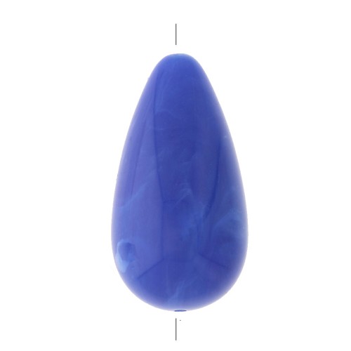 Perla pera in resina opaca 26x14 mm - Blu reale marmoé x1