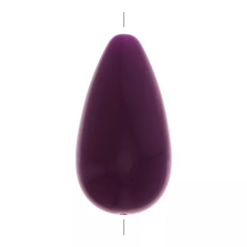 Perla pera in resina opaca 26x14 mm - Prugna x1
