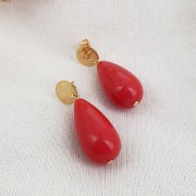 Perla pera in resina opaca 26x14 mm - Prugna x1