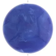 Perle - Palet rond en résine opaque 25 mm - Bleu royal marbré x1 Palet rond en résine opaque 25 mm - Bleu royal marbré x1