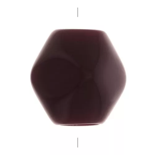 Perla forma rombo effetto sfaccettato in resina opaca 10x9 mm -Fecce di vino x1