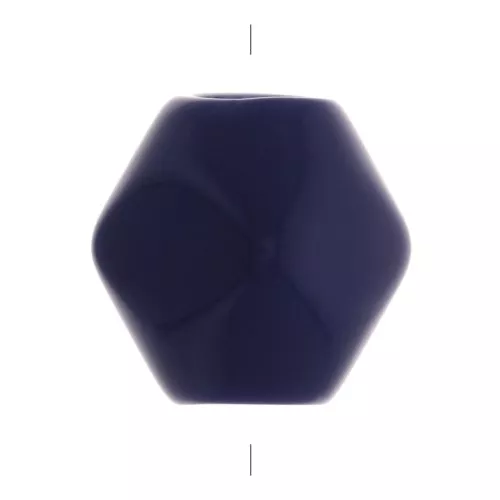 Perla forma rombo effetto sfaccettato in resina opaca 10x9 mm - Blu scuro x1