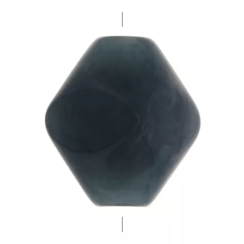 Perla forma rombo sfaccettato in resina opaca 16x14mm - Blu petrolio marmo x1