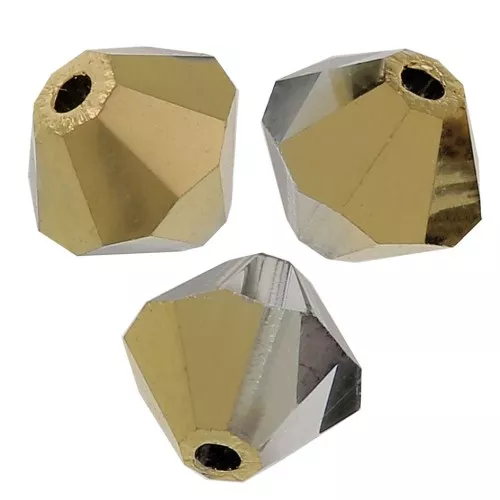 Biconi Preciosa 4 mm - MC Bead Rondell - Crystal Aurum Half x30