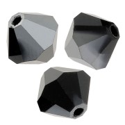 Biconi Preciosa 4 mm - MC Bead Rondell - Jet Hematite Half x30