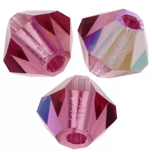 Biconi Preciosa 4 mm - MC Bead Rondell - Indian Pink AB X30