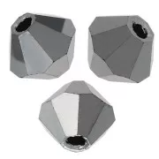 Biconi Preciosa 4 mm - MC Bead Rondell - Jet Light Hematite Full X30