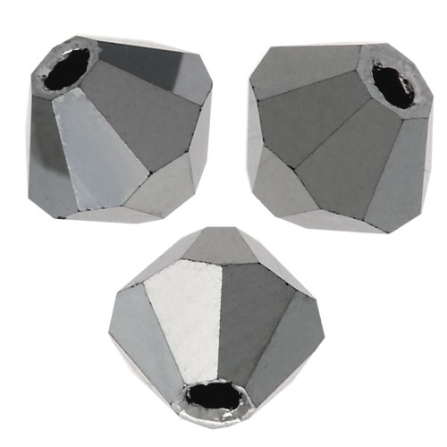 Biconi Preciosa 4 mm - MC Bead Rondell - Jet Light Hematite Full X30