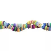 Perle rondelle in pasta polimerica Heishi 3x1 mm - Multicolore pastello x39cm