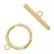 Chiusura T 20 mm -Barra intrecciata - Placcato oro 3 micron x1