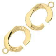 Chiusura manina effetto maglia gourmette limata 39 mm - Placcato oro 3 micron x1|raw }}