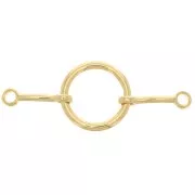 Distanziatore tondo scavato design 38x15 mm - Placcato oro 3 micron x1