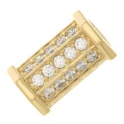 Perla cilindro con Ossido di zirconio 15x9.5 mm - Crystal - Placcato oro 3 micron x1