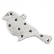Ciondolo uccello mm. 15 argentato brunito x1|raw }}