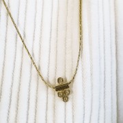 Perla tubo con 4 cerchi lavorati 12x7 mm - Placcato oro 3 micron x1