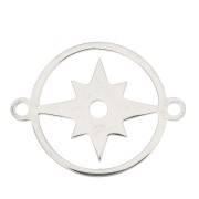 Distanziatore tondo con stella del nord 15 mm- Acciaio inossidabile x1