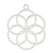 Pendente rosone scavato 22x18 mm - Acciaio inossidabile x1