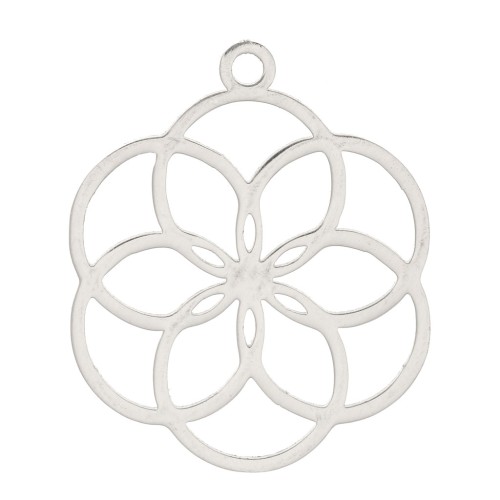 Pendente rosone scavato 22x18 mm - Acciaio inossidabile x1