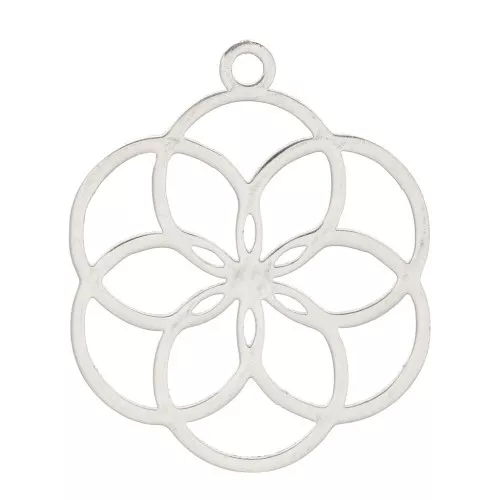 Pendente rosone scavato 22x18 mm - Acciaio inossidabile x1