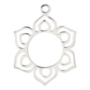 Pendente mandala scavato 24x19 mm - Acciaio inossidabile x1