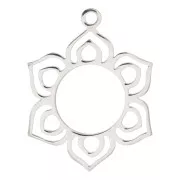 Pendente mandala scavato 24x19 mm - Acciaio inossidabile x1