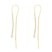 Orecchini catena maglia veneziana attraversanti 4cm & 5cm - Ag 925 Placcato oro x2