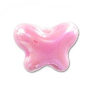 Farfalla in ceramica mm. 12x15 mm Rose iridato x1