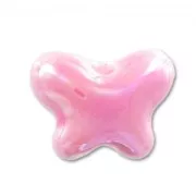 Farfalla in ceramica mm. 12x15 mm Rose iridato x1
