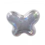 Farfalla in ceramica mm. 12x15 mm Grigio iridato x1