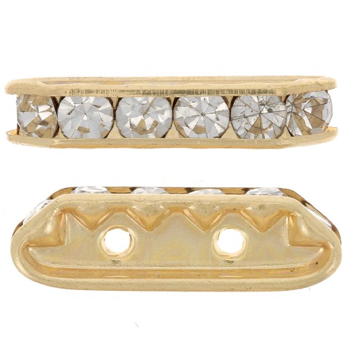 Ponte strass mm. 21x6 oro Crystal 2 fori x1
