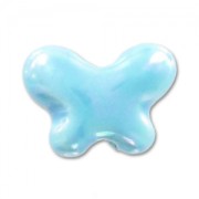 Farfalla in ceramica mm. 12x15 mm Aqua iridato x1