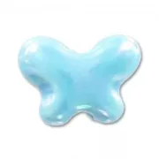 Farfalla in ceramica mm. 12x15 mm Aqua iridato x1