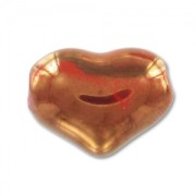 Cuore in ceramica mm. 21 Gold Red iridato x1