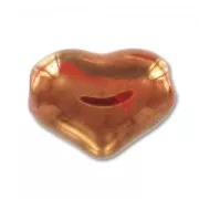 Cuore in ceramica mm. 21 Gold Red iridato x1