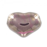 Cuore in ceramica mm. 21 Silver Fuschia iridato x1