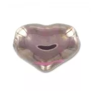 Cuore in ceramica mm. 21 Silver Fuschia iridato x1