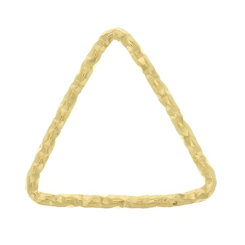 Anello chiuso triangolo diamantato 11x12.5 mm - Argento 925 Dorato con oro fino x1