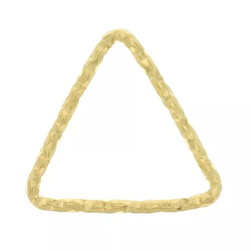 Anello chiuso triangolo diamantato 11x12.5 mm - Argento 925 Dorato con oro fino x1