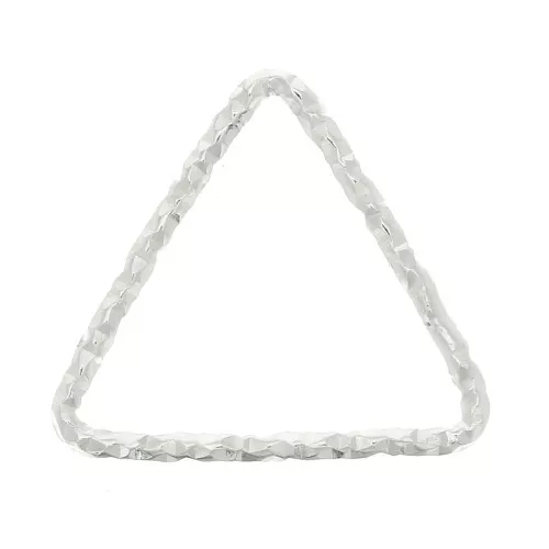 Anello chiuso triangolo diamantato 11x12.5 mm - Argento 925 x1