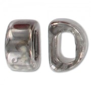 Passanti in ceramica mm. 18x10 Cream Silver Iridato x1