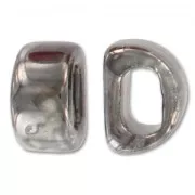 Passanti in ceramica mm. 18x10 Cream Silver Iridato x1