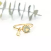 Anello fine martellato per cabochon 6 mm -Dimensione 57 - Argento 925 x1