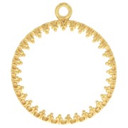 Pendente tondo lavorato per cabochon piatto 20mm- Placcato oro 3 micron x1