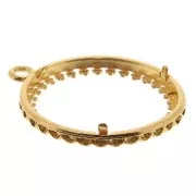 Pendente tondo lavorato per cabochon piatto 20mm- Placcato oro 3 micron x1