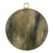 Pendente rotondo per cabochon fondo piatto 20 mm - Gold filled x1