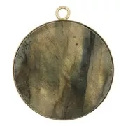 Pendente rotondo per cabochon fondo piatto 20 mm - Gold filled x1